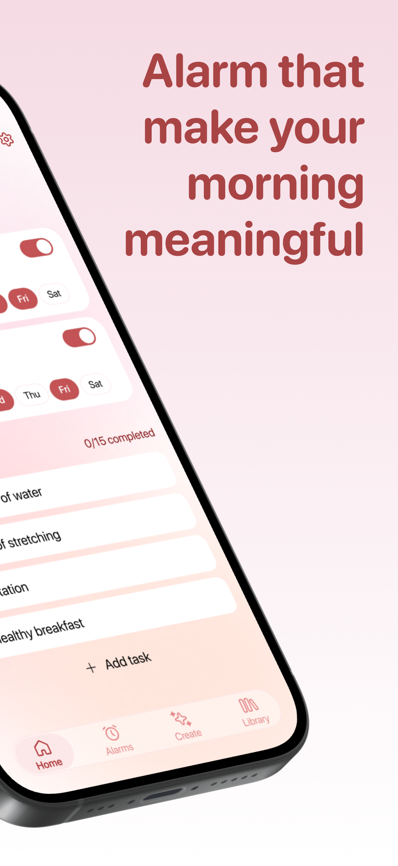 Morning Mantra alarm screen 2